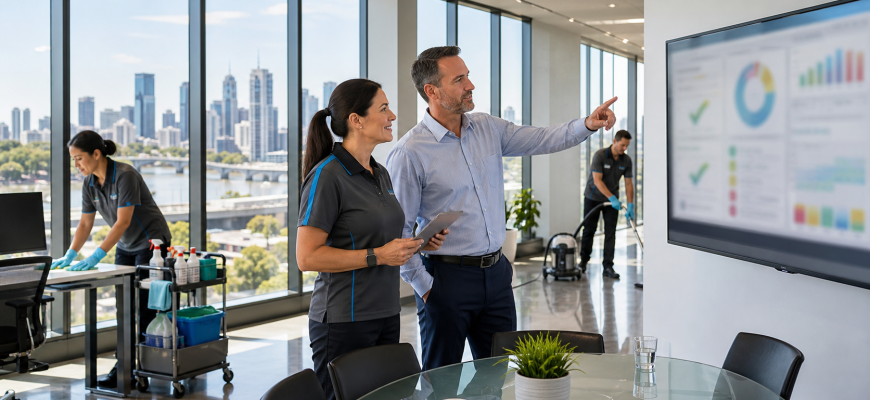Office Cleaning KPI Dashboard in Brisbane North: SLAs, Inspections, Reports